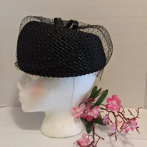 handmade floral veil vintage top hat - Türkiye